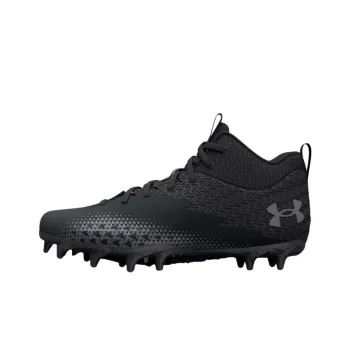 Under Armour Spotlight Select 3 MC Anti-Slip Wear-Resistant Mid-Top Kids' Soccer Shoes Black Teenagers