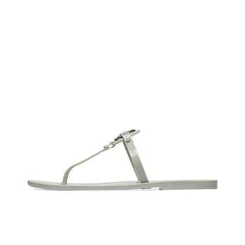 TORY BURCH Miller Slip Resistant Flip Flops Women's Gray Silver