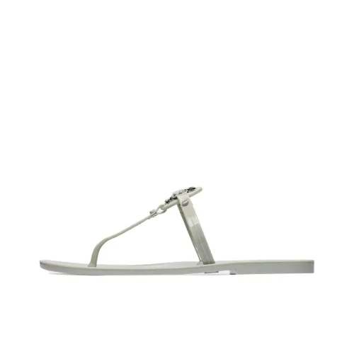 TORY BURCH Miller Slip Resistant Flip Flops Women's Gray Silver