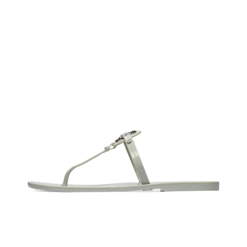 TORY BURCH Miller Slip Resistant Flip Flops Women's Gray Silver-0