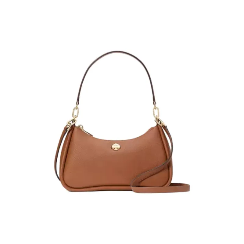 Kate Spade Litchi Grain Leather Shoulder Bag Crossbody Bag Small Size Women's Gingerbread-0