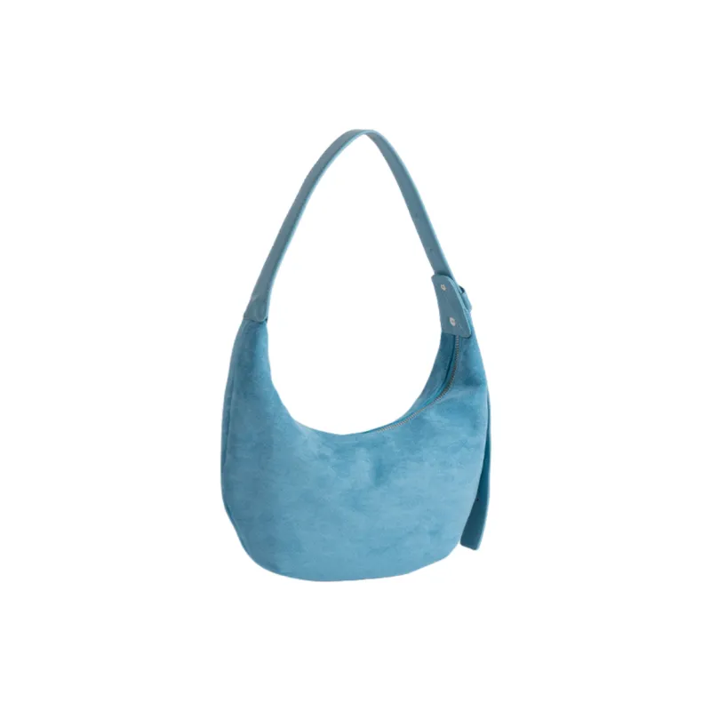 DALO Suede Shoulder Bag Women's Black/Coffee/Blue/Apricot-7