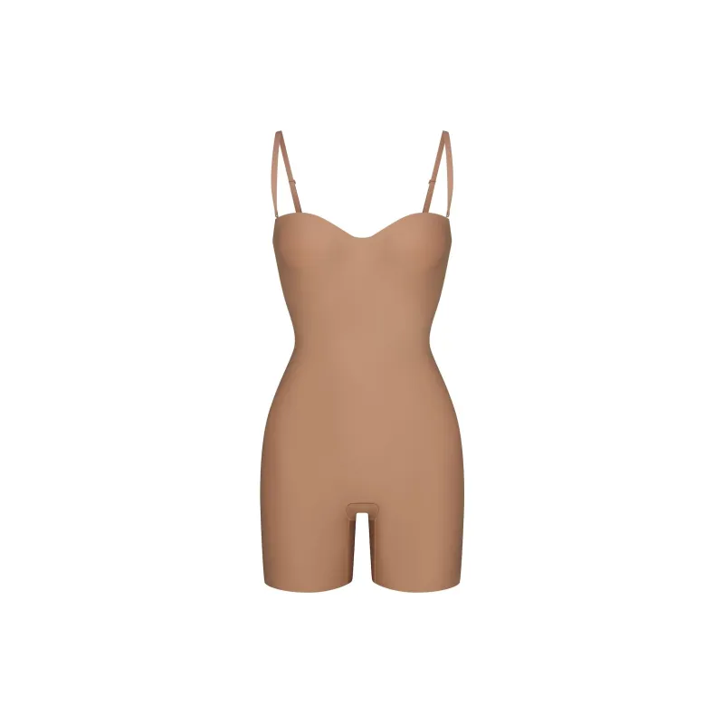 SKIMS FW24 BODY CORE SCULPT UNDERWIRE MID THIGH BODYSUIT Shapewear Women's SIENNA/Ochre Stone Color-0