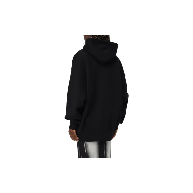 Jean Paul Gaultier Lace Label Oversized Hoodie 'Black'-1