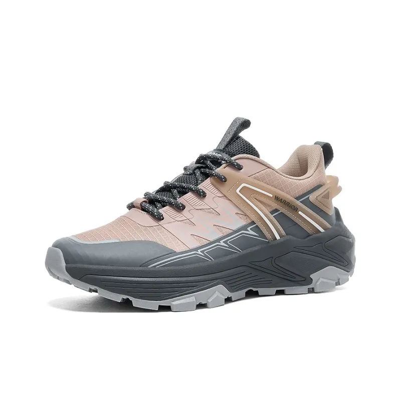 Warrior Wear Resistant Breathable Slip Resistant Low Top Hiking/Trekking Shoes Women's Pink Gray-1