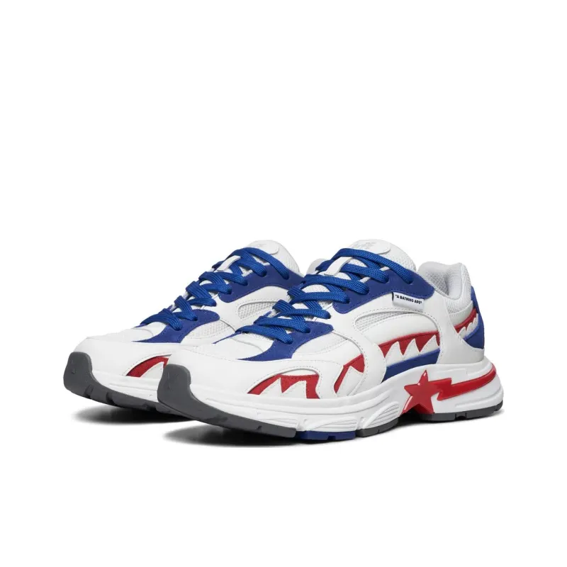 A BATHING APE Shark STA Low Top Casual Shoes Men's White-2