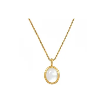 Leticia Ponti Brass White Mother Of Pearl Necklaces Women's