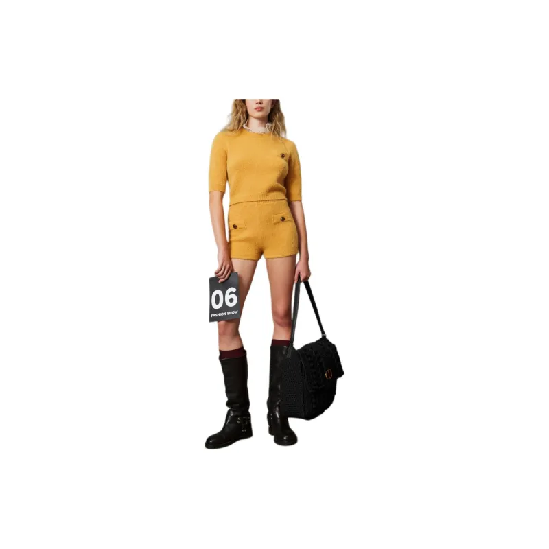 Twinset Emily Knit Mini Shorts-2