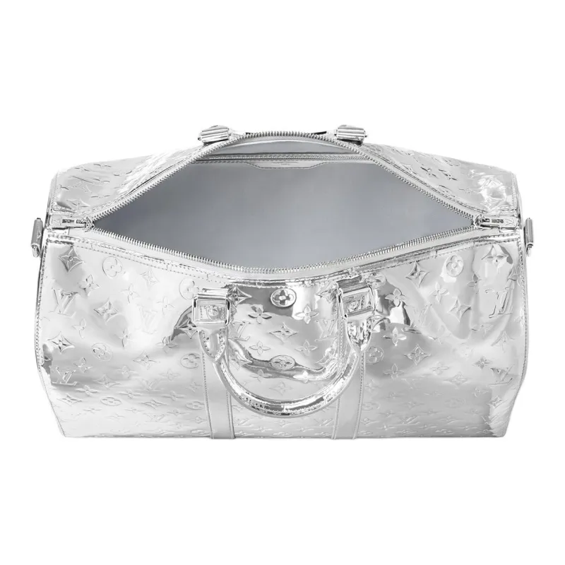 LOUIS VUITTON Keepall Bandouliere 45 Silver-3