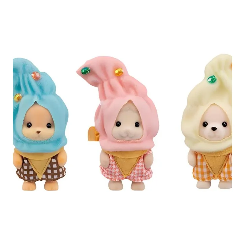 Sylvanian Families Ice Cream Little Cute Caramel Puppy Sheep Baby Teddiursa Dolls Plush Doll Small Size Tall-1