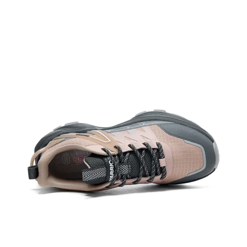 Warrior Wear Resistant Breathable Slip Resistant Low Top Hiking/Trekking Shoes Women's Pink Gray-3