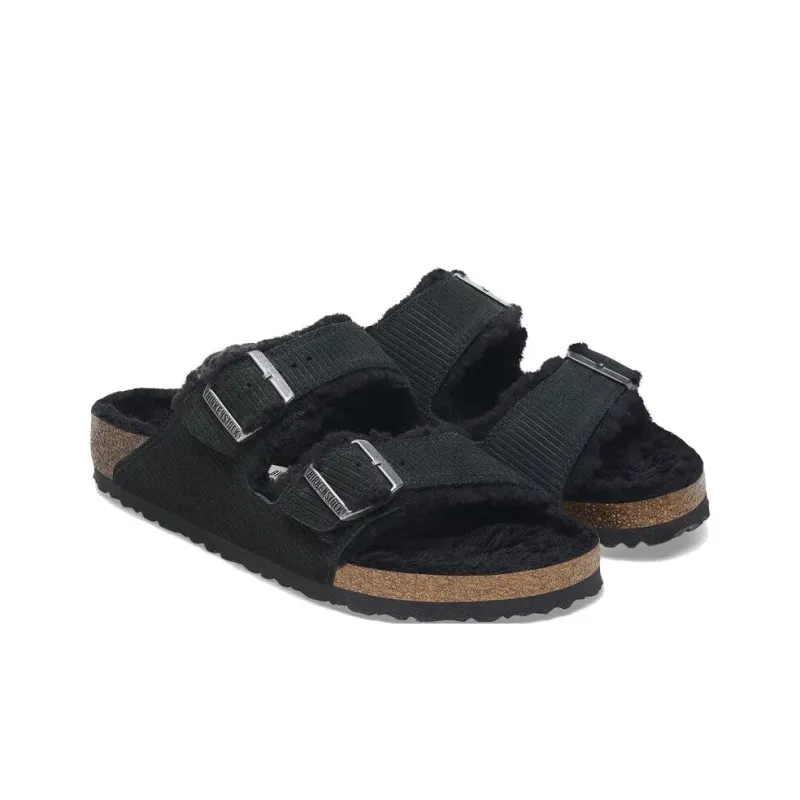 Birkenstock Arizona Shearling Slide Slippers Unisex Black-3
