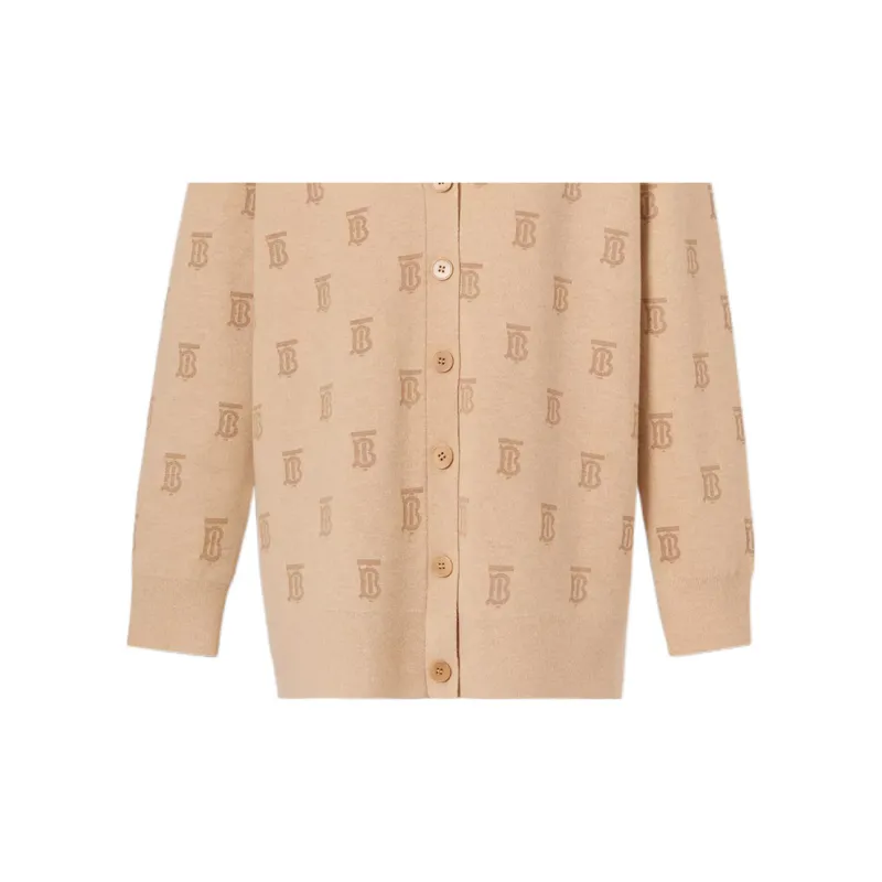 Burberry FW22 Knitwear Women's Light Beige Heather Gray - POIZON