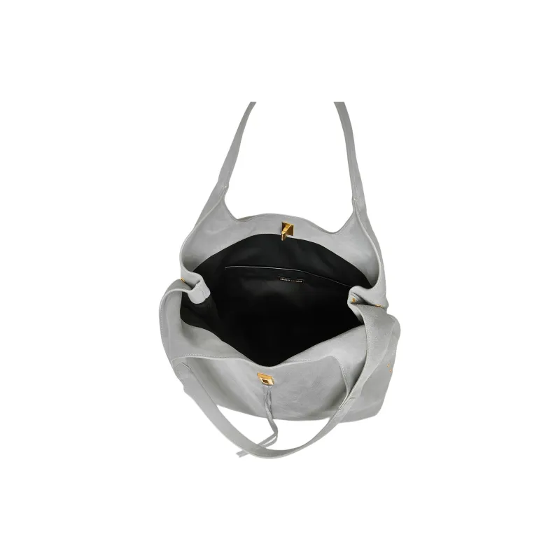 REBECCA MINKOFF Suede Leather Tote Bag Shopping Bag Handbag Shoulder Bag Women's Gray-2