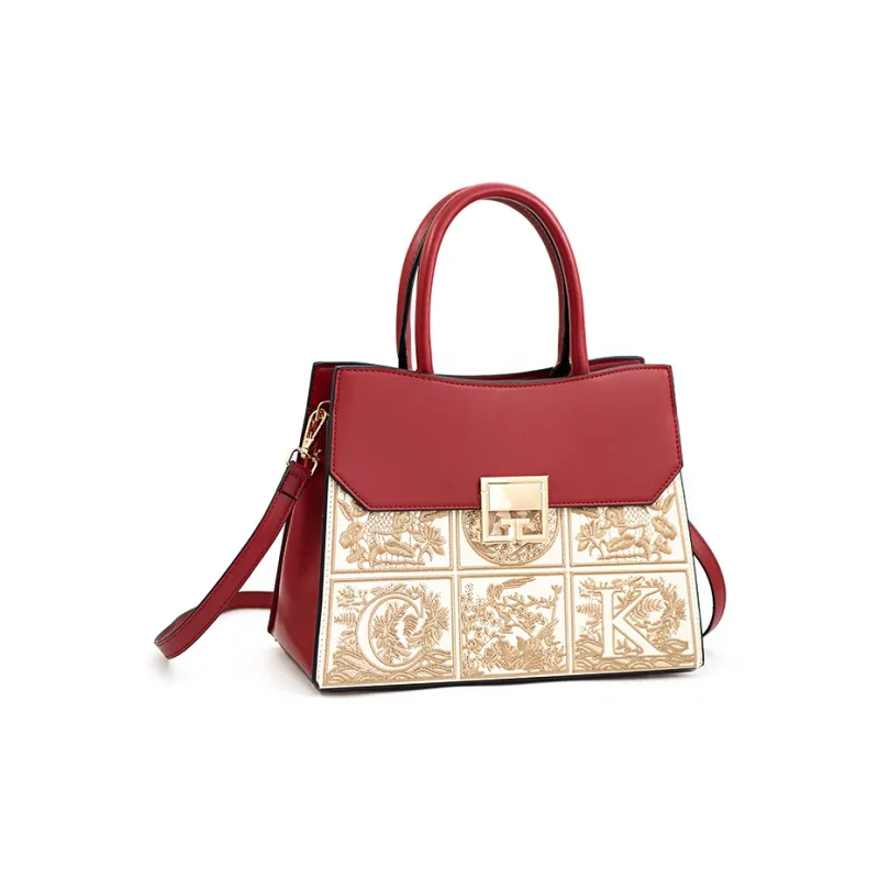 Vigno Synthetic Leather Handbag One Shoulder Regular Women's Red-1