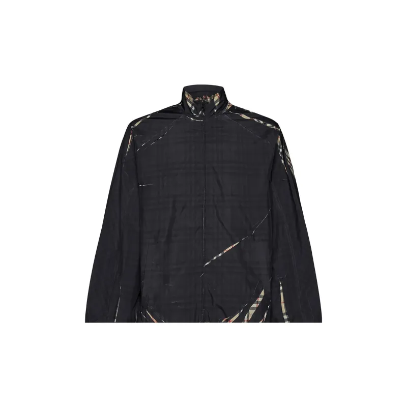 Burberry Sliced Checked Zip Up Jacket-4