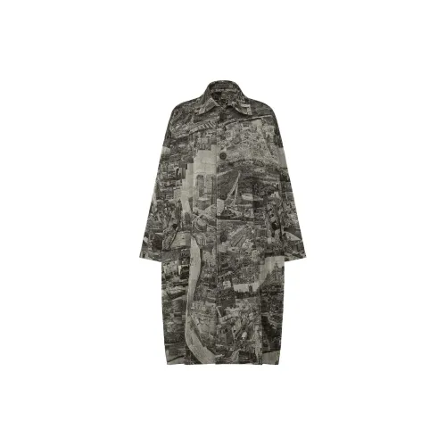 ISSEY MIYAKE Coats Unisex Gray White