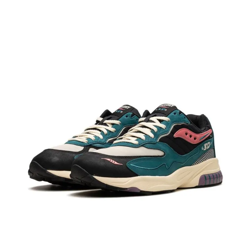 Saucony 3D Grid Hurricane Anti Slip Wear Resistant Low Top Casual Shoes Men's Blue-3