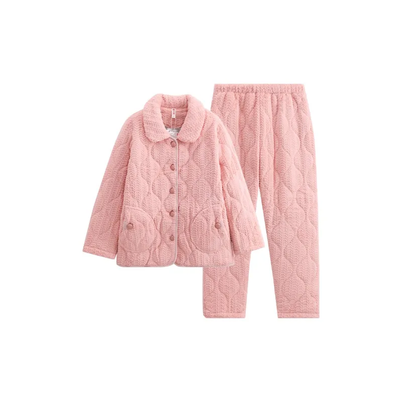 FENTENG Pajama Set Women's Cute Pink-0