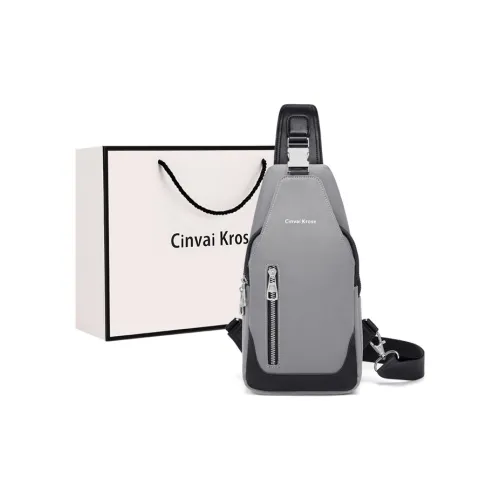 Simvay Clos Fabric Shoulder Bag Crossbody Bag Sling Bags Small Size Men's Silver Gray