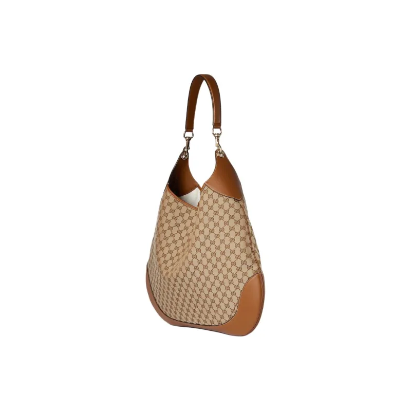 GUCCI Canvas One Shoulder Handbag Tubas Women's Beige & Dark Brown-2