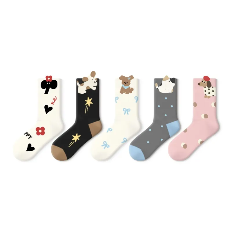 Primeet Mid Calf Socks Women's 5 Pack-3