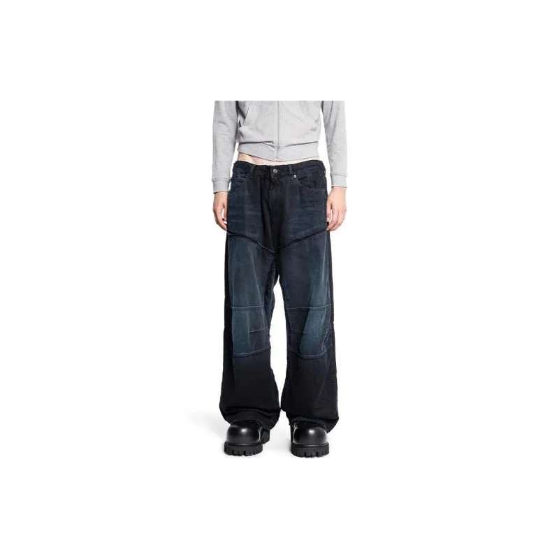 Balenciaga Double Knee Distressed Drawstring Jeans-3