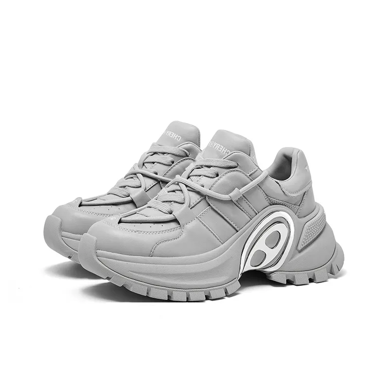 CHERYKALLY Anti Slip And Wear Resistant Height Increasing Low Top Chunky Sneakers Women's-13