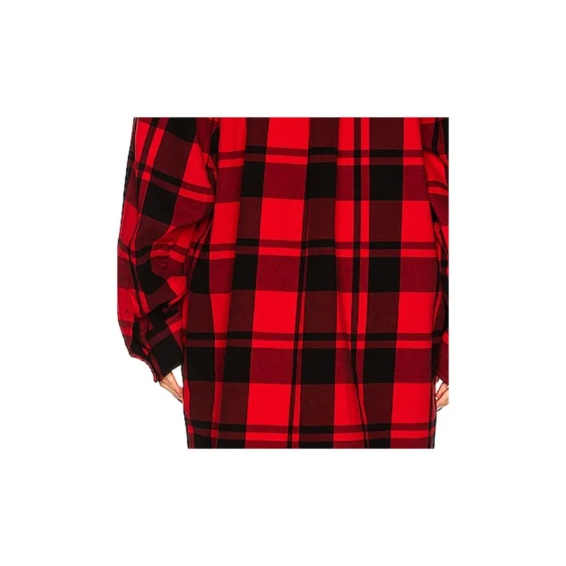 Balenciaga Check Buttoned Midi Shirt Dress-5