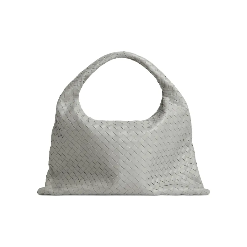 Bottega Veneta Calfskin One Shoulder Handbag Tubas Women's Sterling Silver Color-2