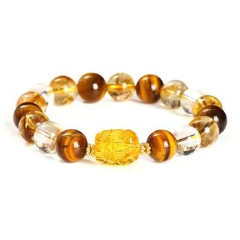 Artisan Lock Heart Jade Tiger's Eye Stone Bracelets Unisex