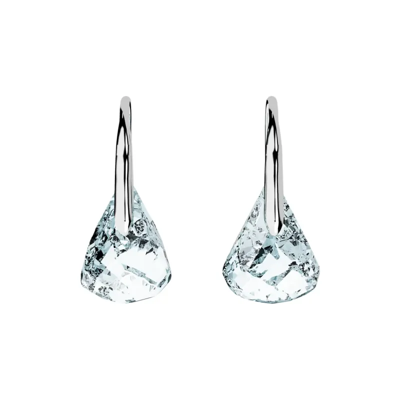 Swarovski Rhodium Plated Earrings Women's Blue-1