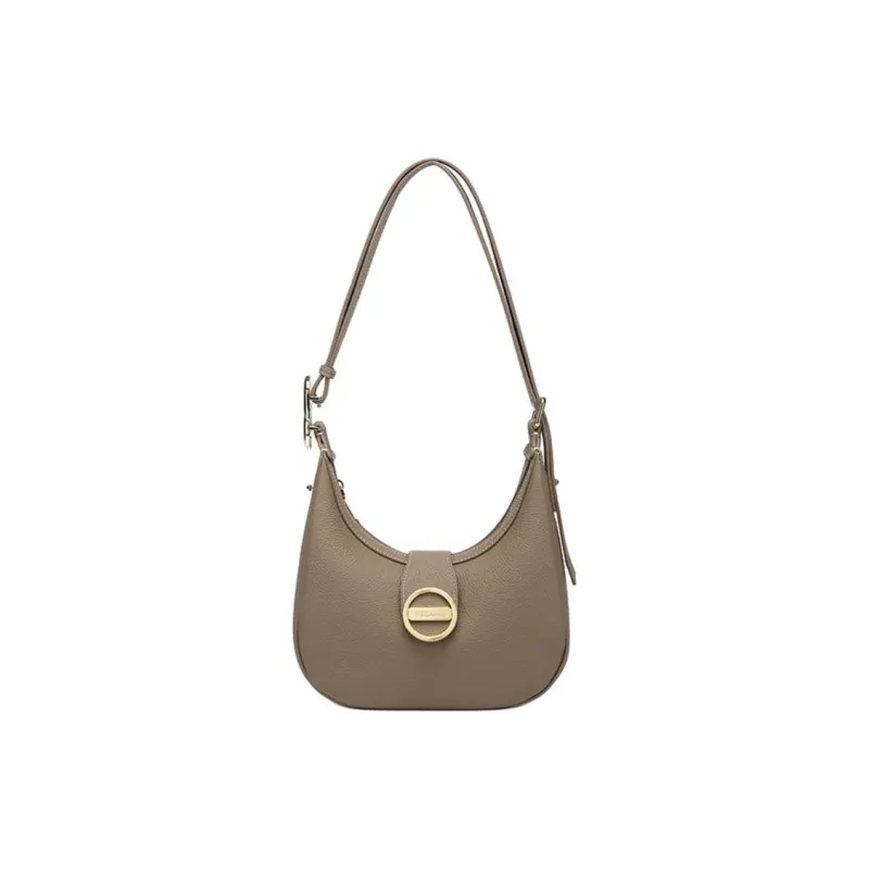 GELANNI Cow Leather Shoulder Bag Regular Women's Ecru/Black/Brown-10