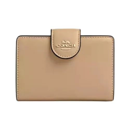 COACH Refined Calfskin Wallet Medium Size Women's Tan