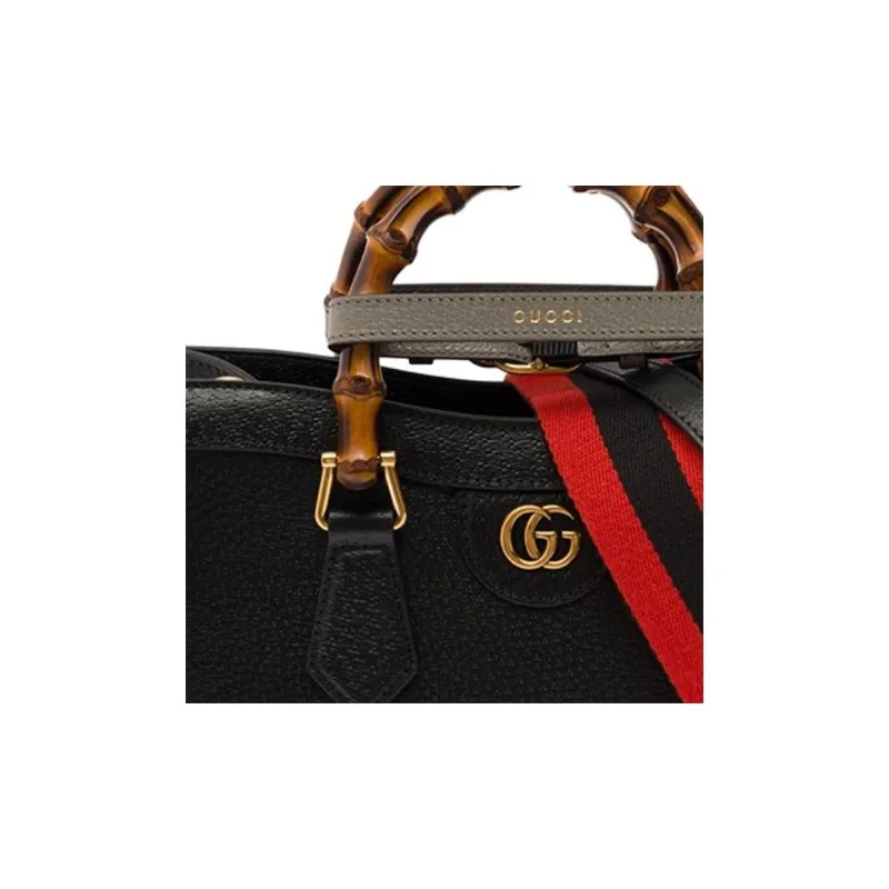 GUCCI Diana Leather Shoulder Bag, Crossbody Bag, Handbag Trumpets Unisex Black-3