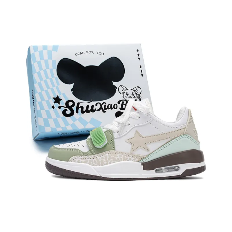 SHUXIAOBEI Slip Resistant, Abrasion Resistant, Balance, Lightweight Low Top Skateboard Shoes Unisex White-54