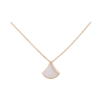 BVLGARI Divas' Dream Series White Mother Of Pearl Necklaces Women's 18K Rose Gold