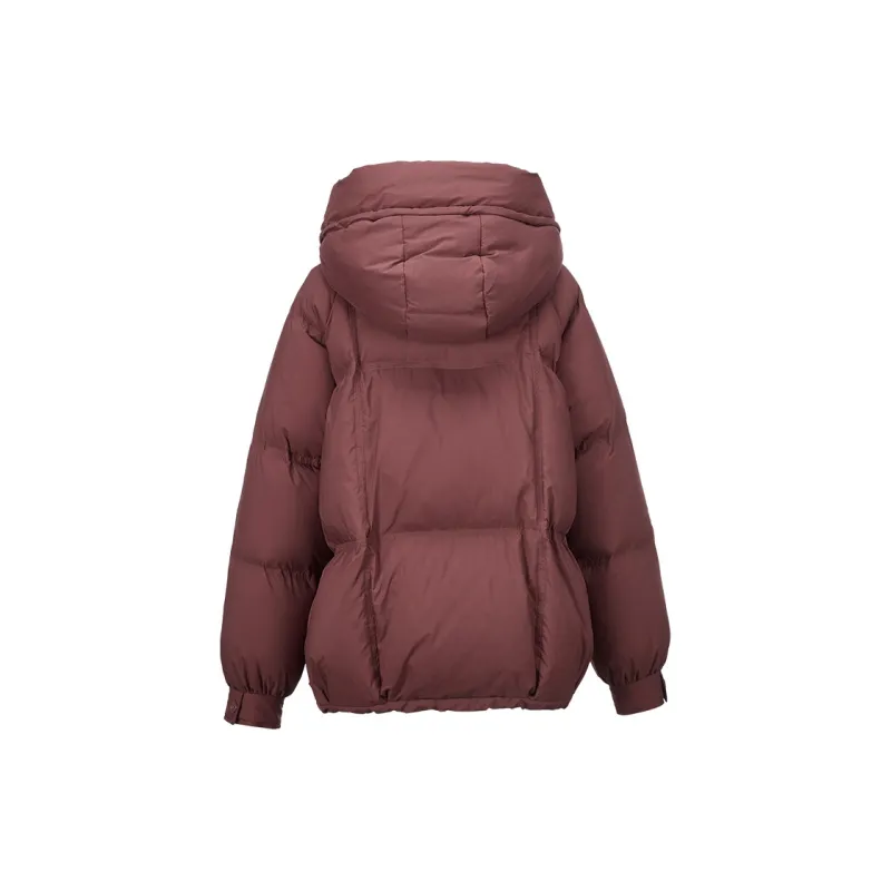 XIANGYING Down Jacket Women's Raffia Red-1