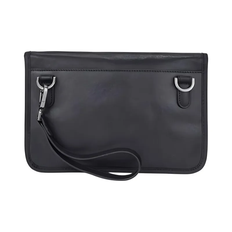 Hush Puppies Cow Leather Crossbody Bag, Shoulder Bag Medium Size Men's Black-4