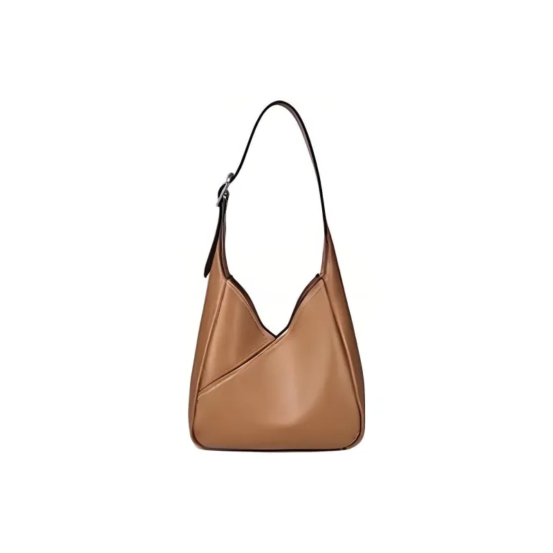 DISSONA Cow Leather Handbag, Shoulder Bag Small Size Women's Brown-3