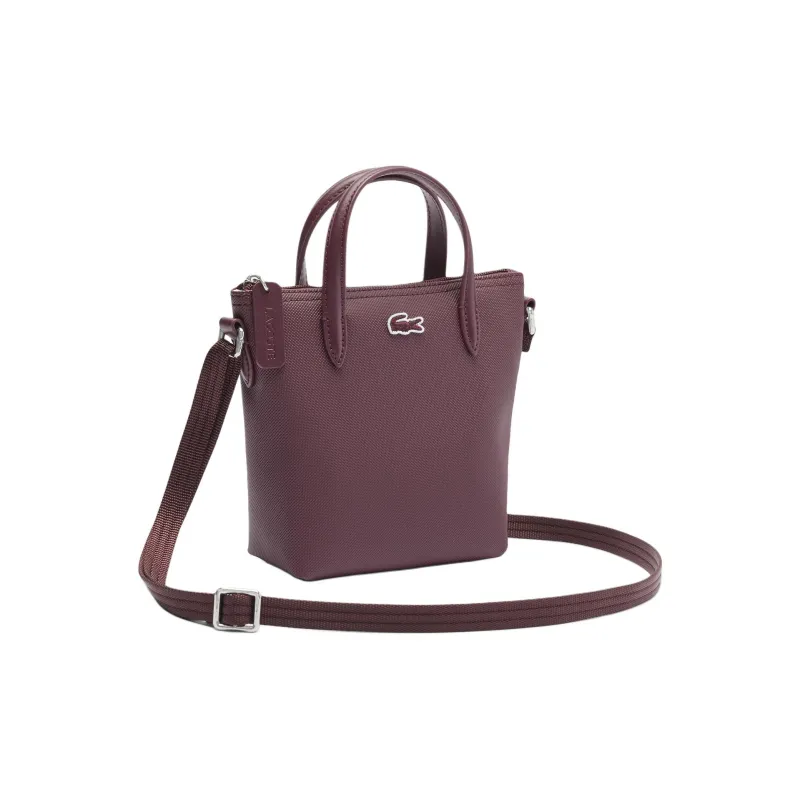 LACOSTE PVC Tote Bag Shopping Bag Shoulder Bag Crossbody Bag Handbag Mini Women's Burgundy-1
