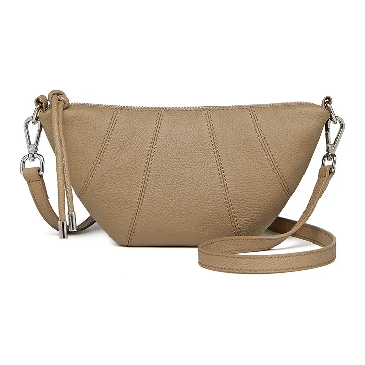 ZOOLER Top Grain Cow Leather Crossbody Bag Regular Women's Elephant Gray/Hepburn Black/Jasper/Milk White-1