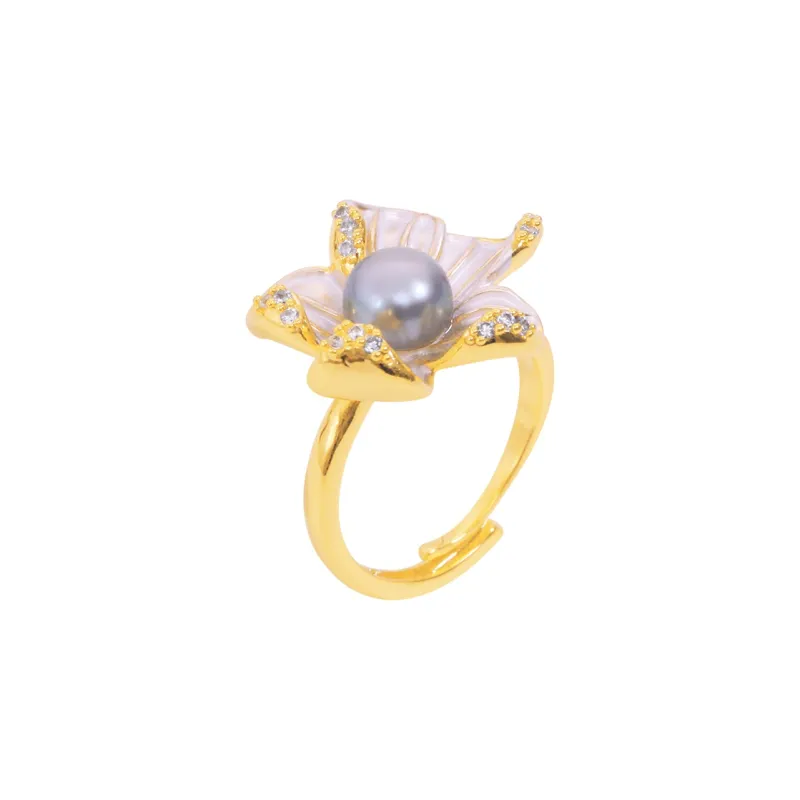 ZHENZHUAOMI Freshwater Pearl Rings Women's-0