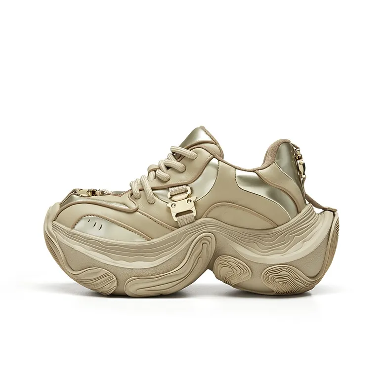 XMZY Dune Series Endless Sand Sea Wear-Resistant Height Increasing Coverage Low-Top Chunky Sneakers Women's-11