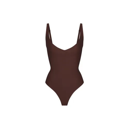SKIMS FW24 BODY CORE SCULPT PLUNGE THONG BODYSUIT Shapewear Women's COCOA/Cocoa