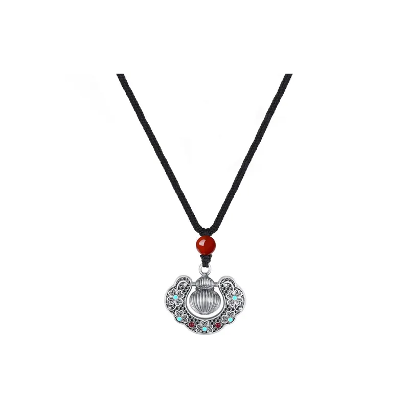 Heart Grass 999 Fine Silver Necklaces Women's-0