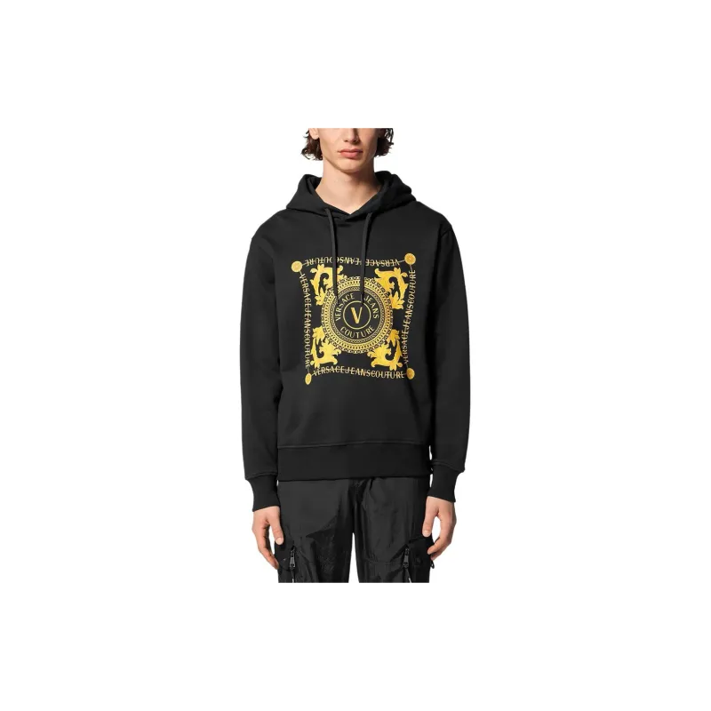 VERSACE JEANS Couture Logo Printed Drawstring Hoodie-2