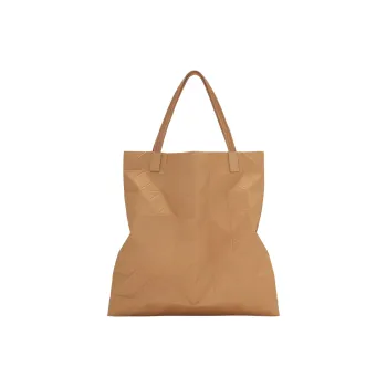 ISSEY MIYAKE Polyester Tote Bag Shopping Bag Handbag Shoulder Bag Women's Light Brown