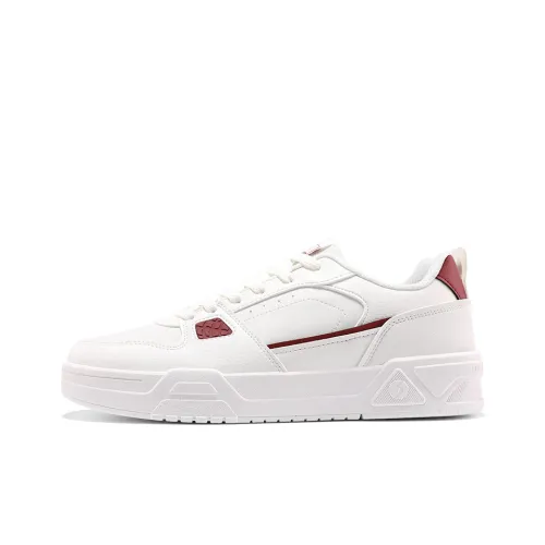 361° Anti Slip Wear Resistant Low Top Skateboard Shoes Men's White Red