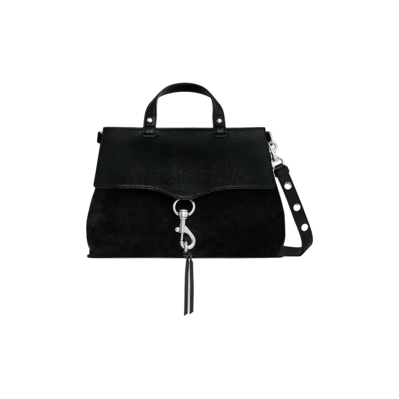 REBECCA MINKOFF Suede Shoulder Bag Crossbody Bag Handbag Medium Size Women's Black-0